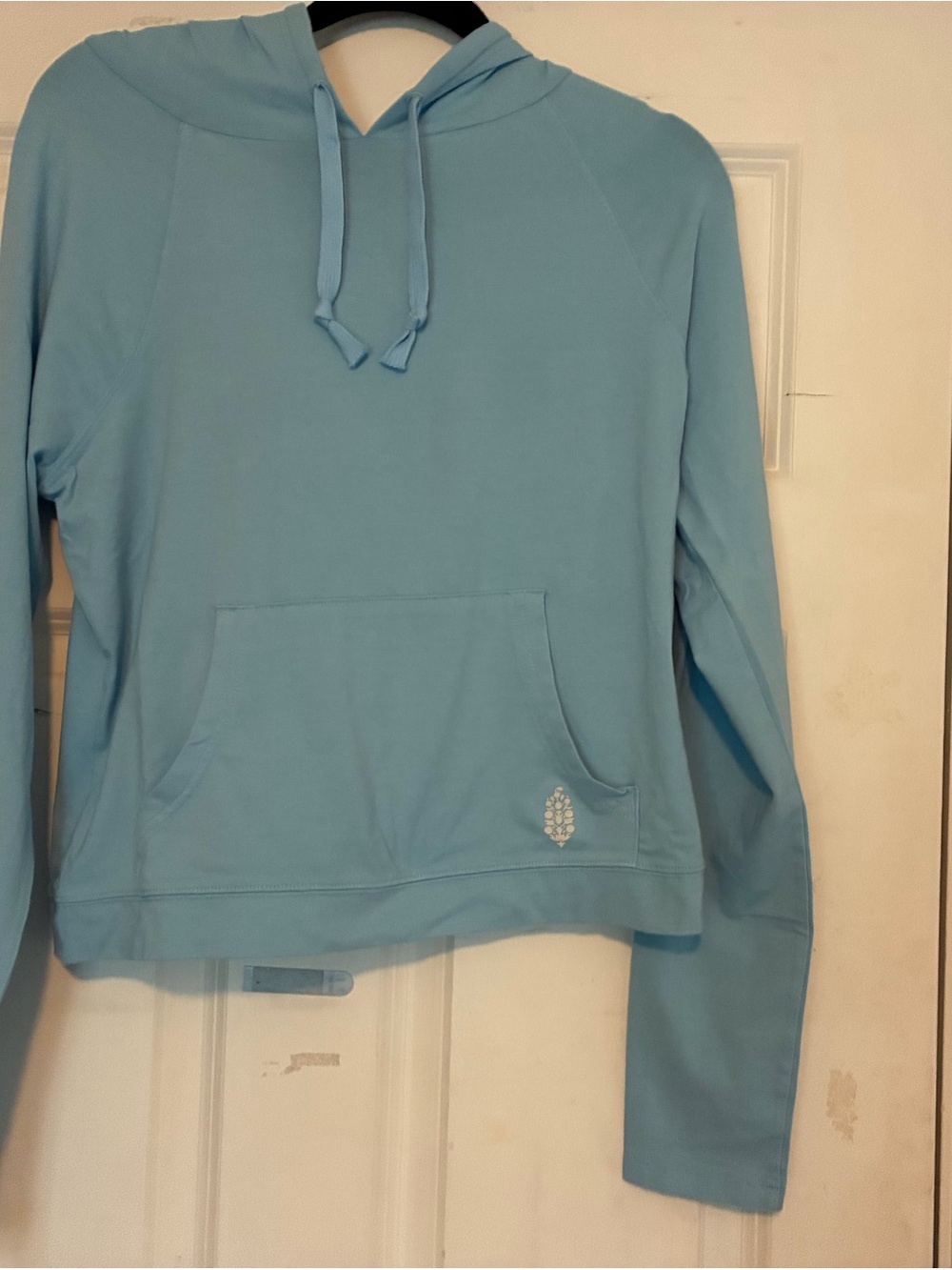 FP Movement by Free People Light Blue Pullover Hoodie with Kangaroo Pocket